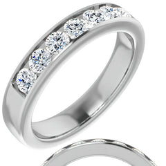 3.5mm/1.05ct Round Channel Set Moissanite Mens Band