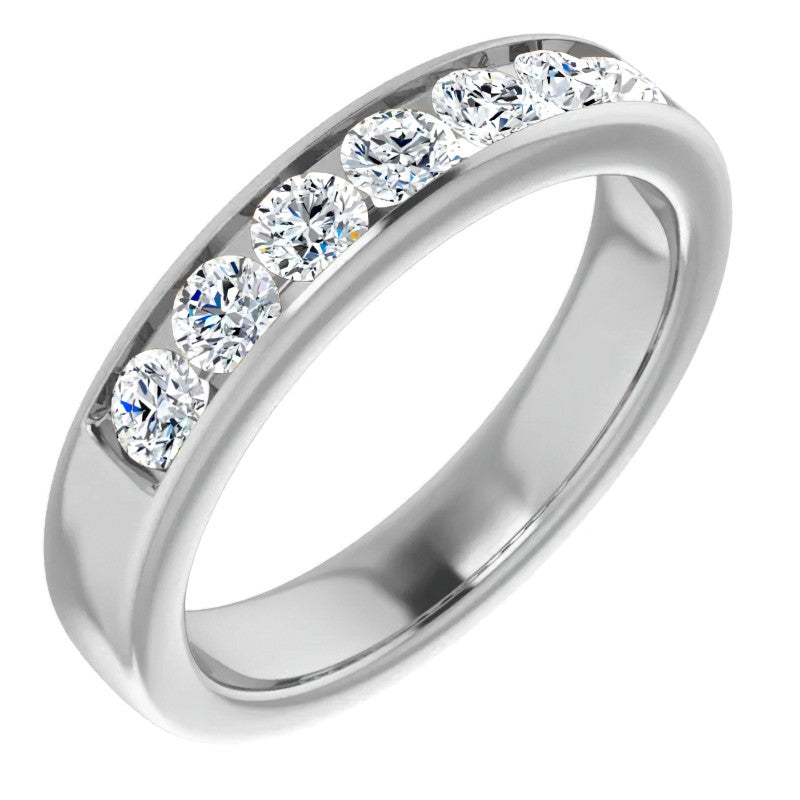 3.5mm/1.05ct Round Channel Set Moissanite Mens Band