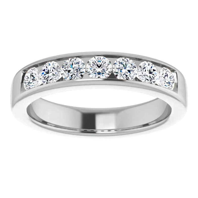 3.5mm/1.05ct Round Channel Set Moissanite Mens Band