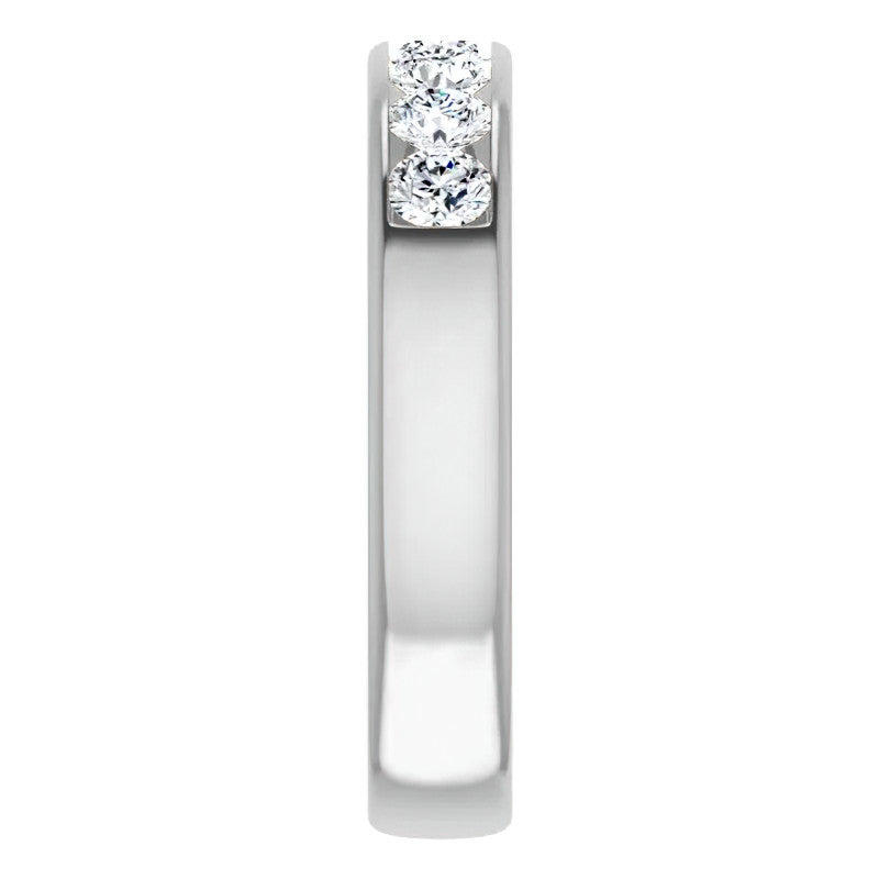 3.5mm/1.05ct Round Channel Set Moissanite Mens Band