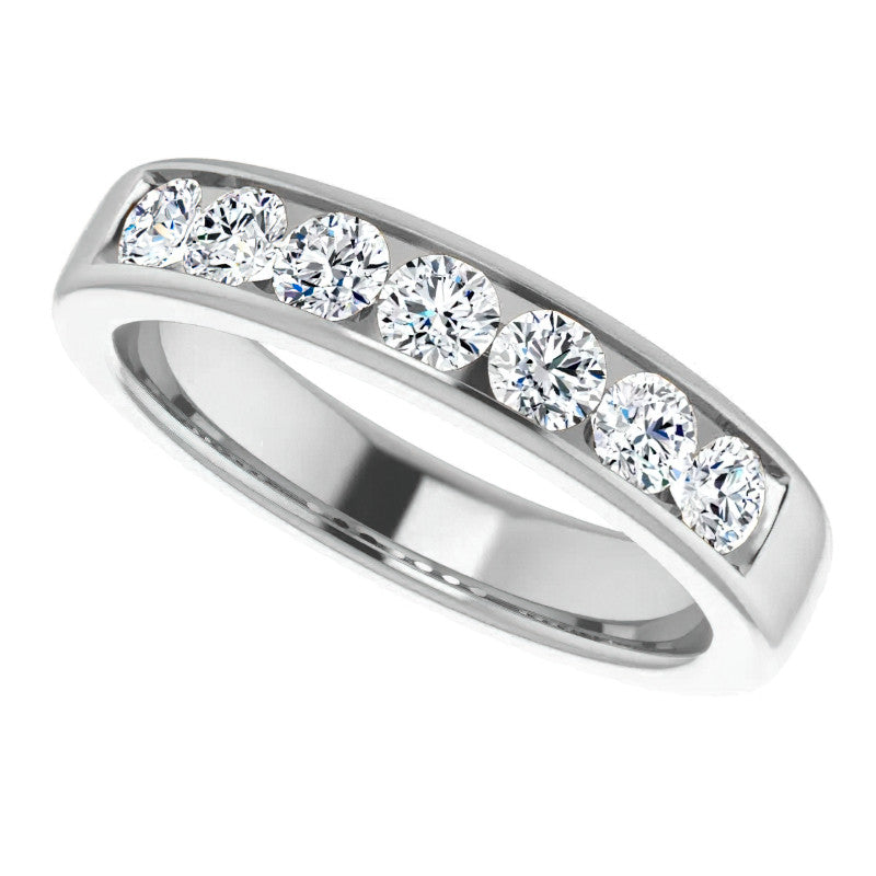 3.5mm/1.05ct Round Channel Set Moissanite Mens Band