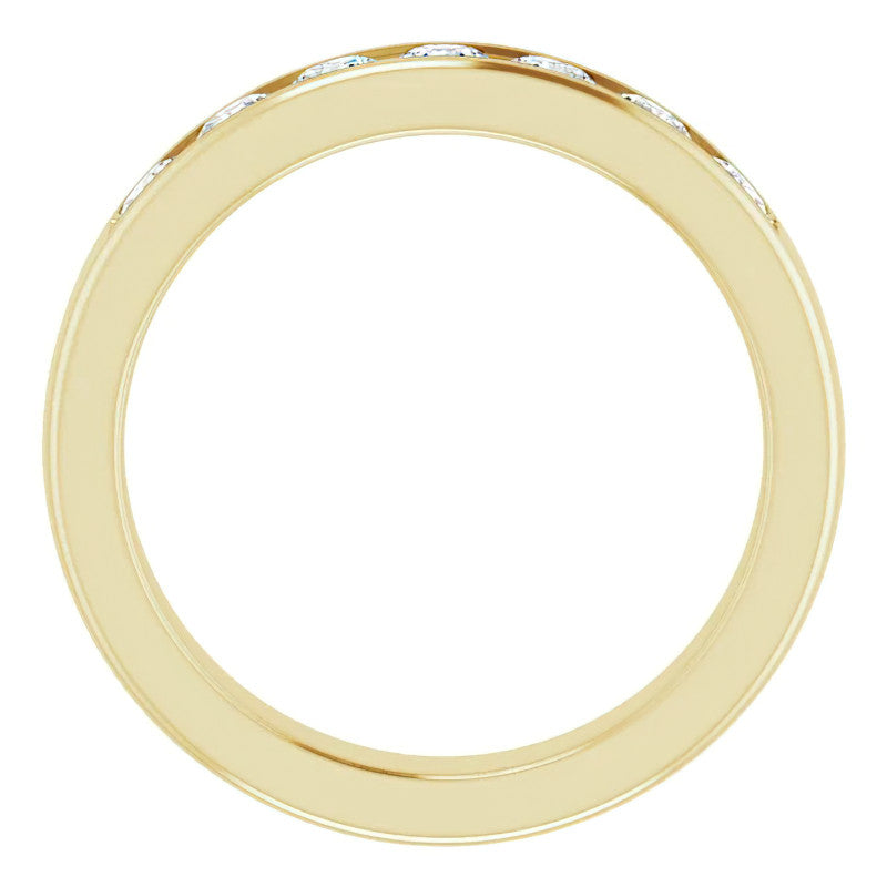 3.5mm/1.05ct Round Channel Set Moissanite Mens Band