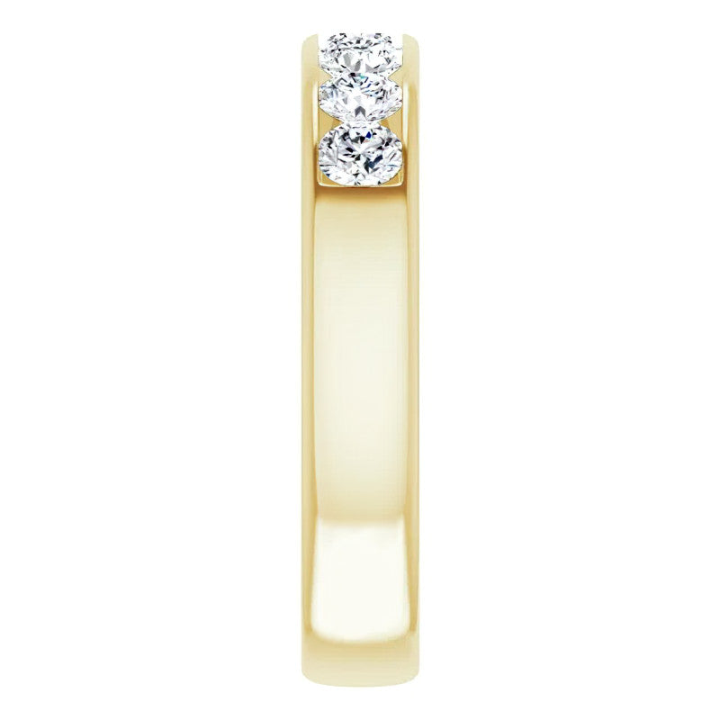 3.5mm/1.05ct Round Channel Set Moissanite Mens Band