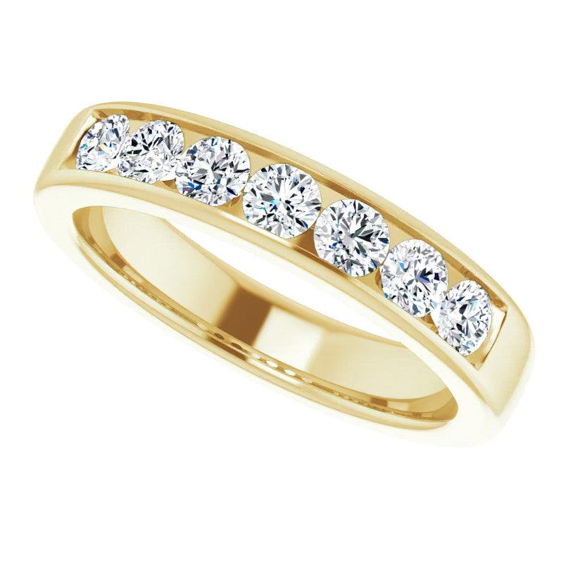 3.5mm/1.05ct Round Channel Set Moissanite Mens Band