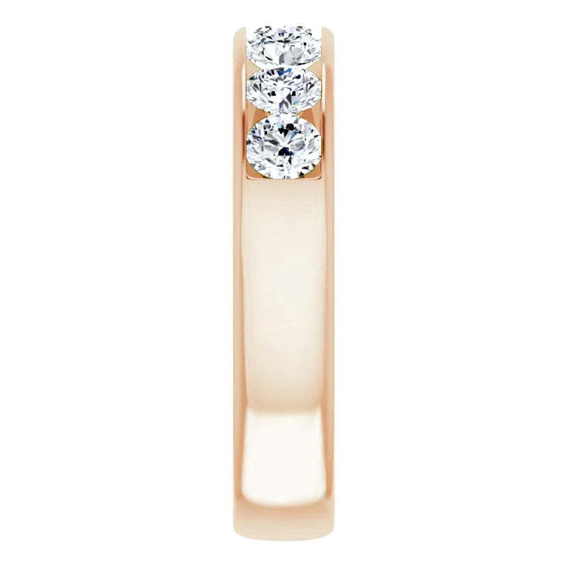 4mm/1.75ct Round Channel Set Moissanite Mens Band