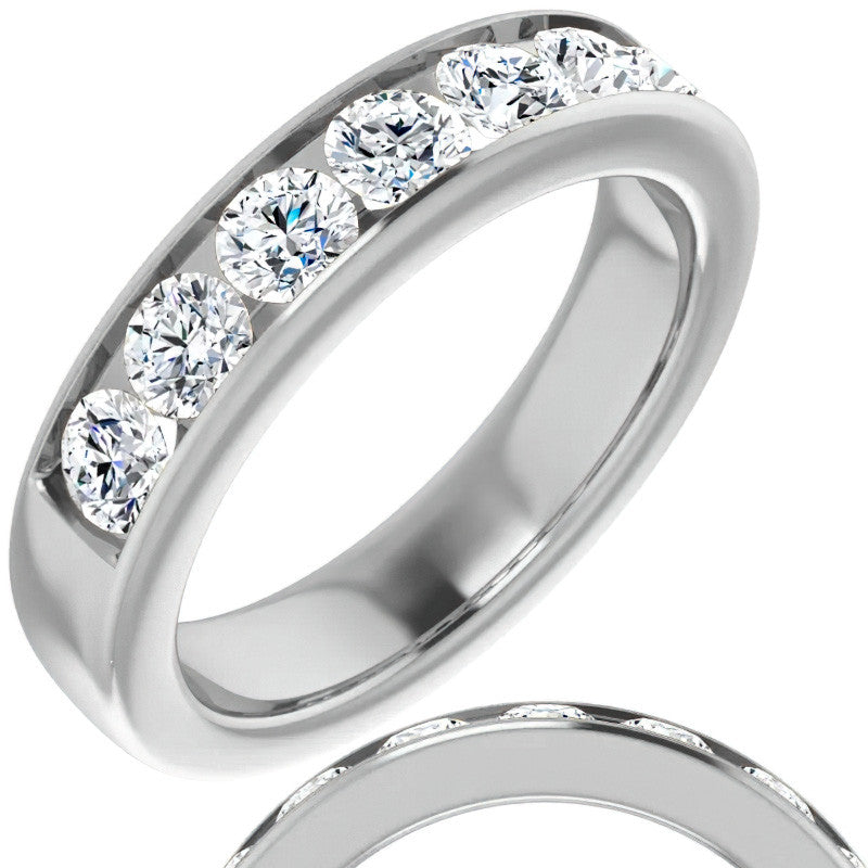 4mm/1.75ct Round Channel Set Moissanite Mens Band