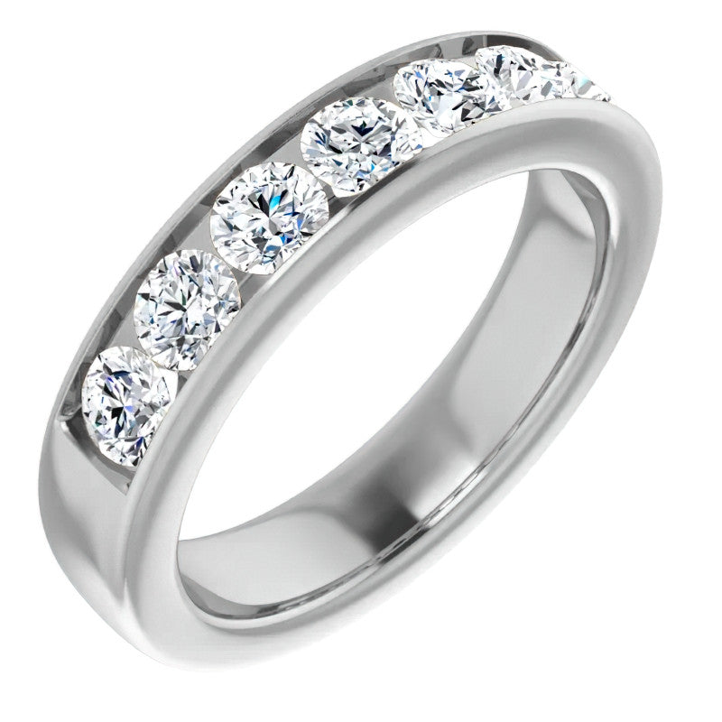 4mm/1.75ct Round Channel Set Moissanite Mens Band