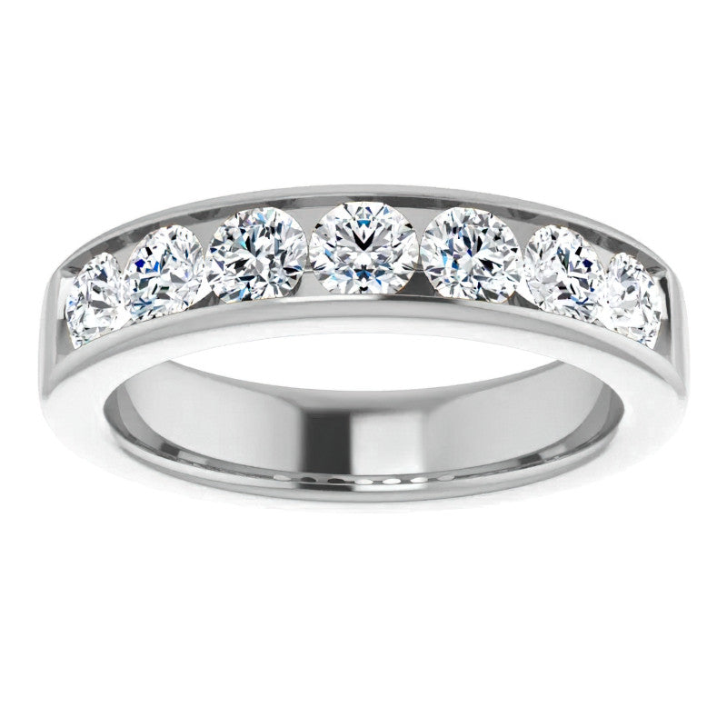 4mm/1.75ct Round Channel Set Moissanite Mens Band