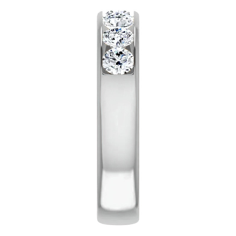 4mm/1.75ct Round Channel Set Moissanite Mens Band