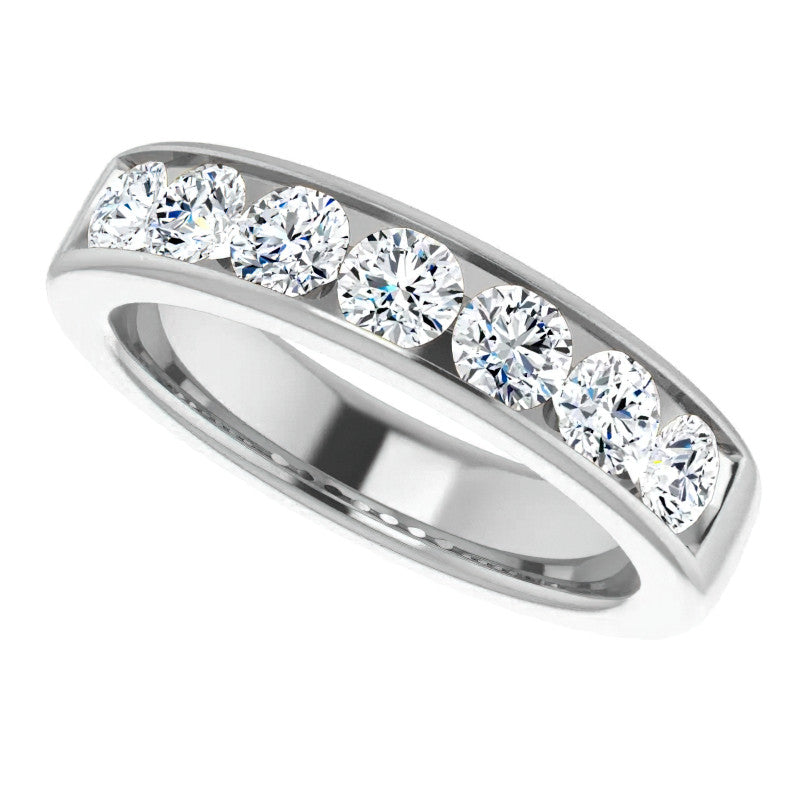 4mm/1.75ct Round Channel Set Moissanite Mens Band