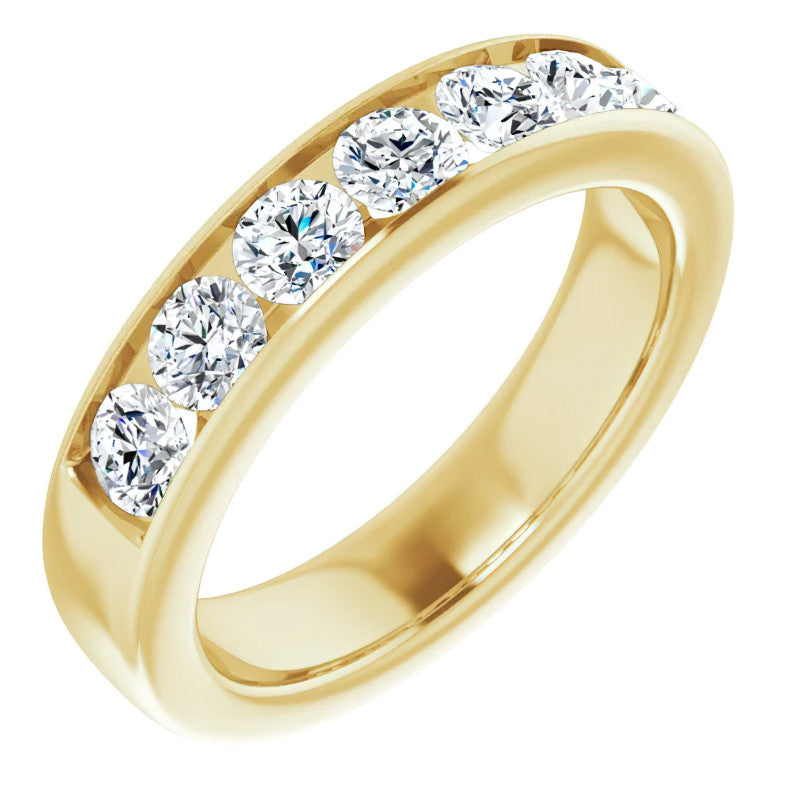 4mm/1.75ct Round Channel Set Moissanite Mens Band