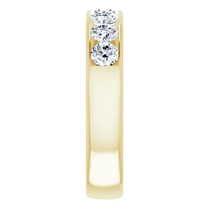 4mm/1.75ct Round Channel Set Moissanite Mens Band