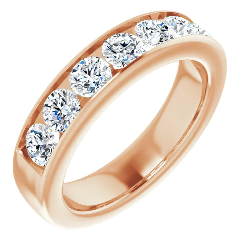 4.5mm/1.65ct Round Channel Set Moissanite Mens Band