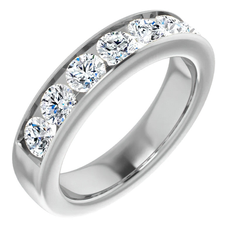4.5mm/1.65ct Round Channel Set Moissanite Mens Band