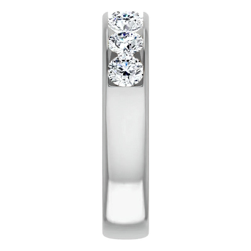 4.5mm/1.65ct Round Channel Set Moissanite Mens Band