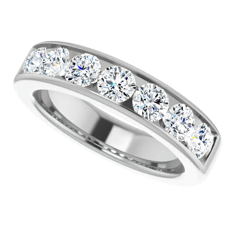 4.5mm/1.65ct Round Channel Set Moissanite Mens Band