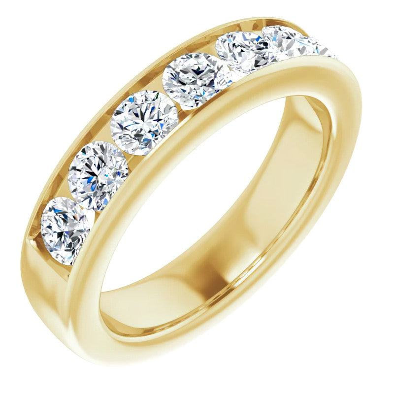 4.5mm/1.65ct Round Channel Set Moissanite Mens Band