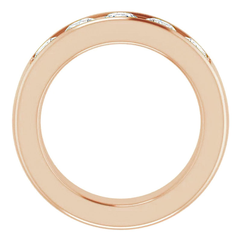 5mm/2.50ct Round Channel Set Moissanite Mens Band