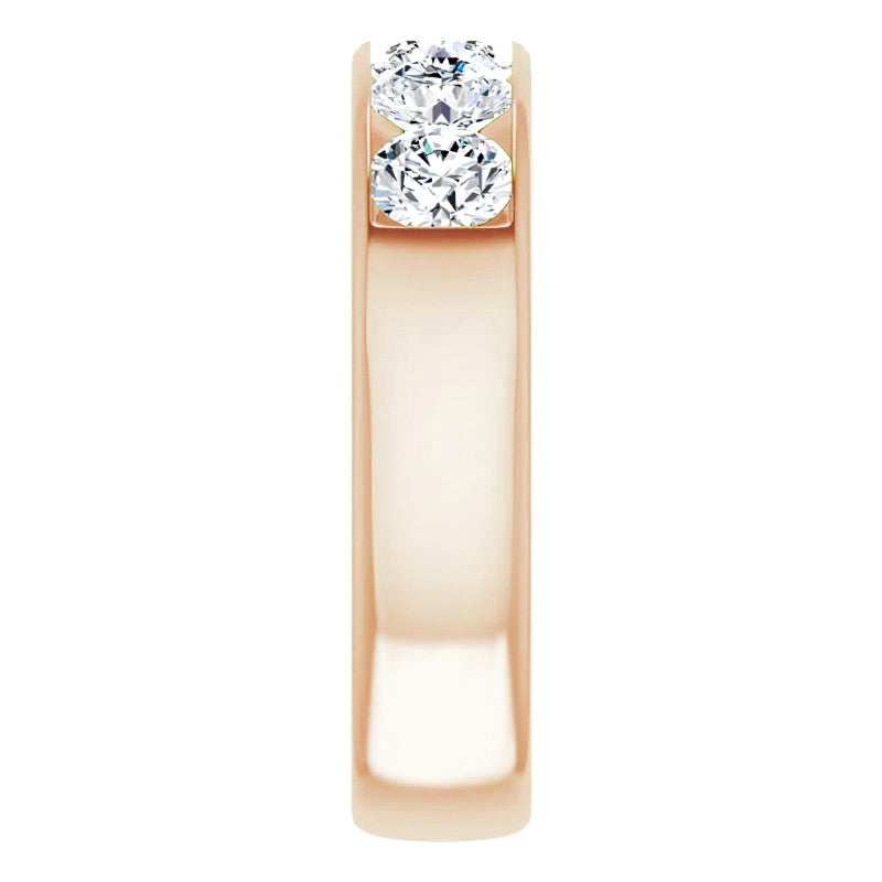 5mm/2.50ct Round Channel Set Moissanite Mens Band