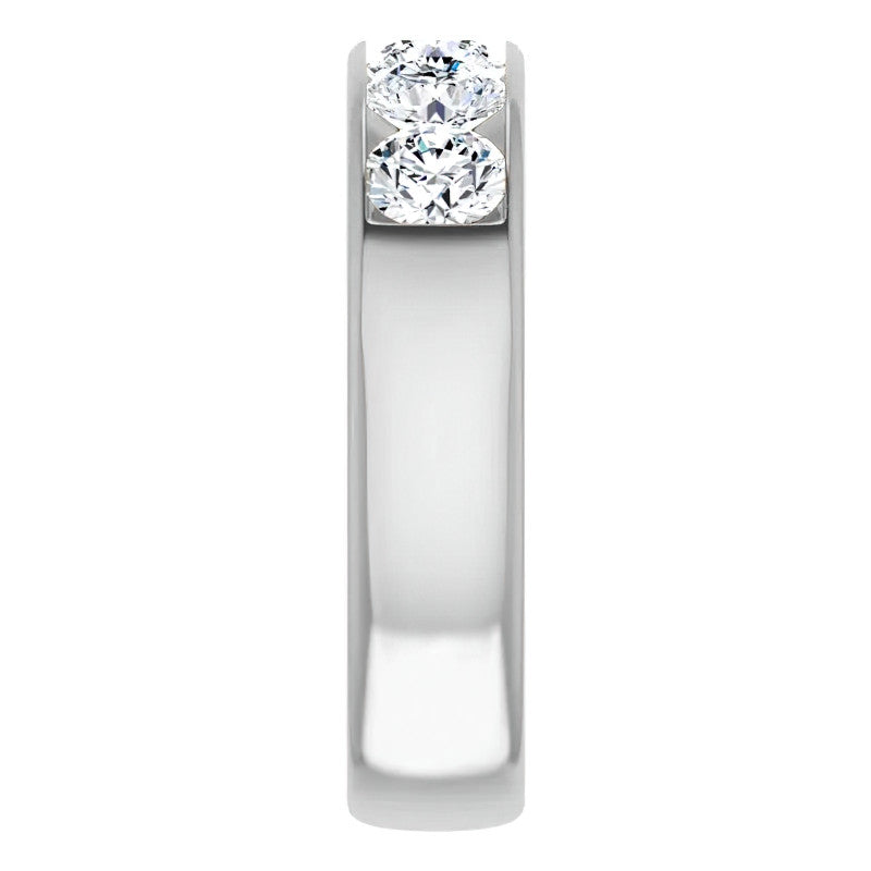 5mm/2.50ct Round Channel Set Moissanite Mens Band