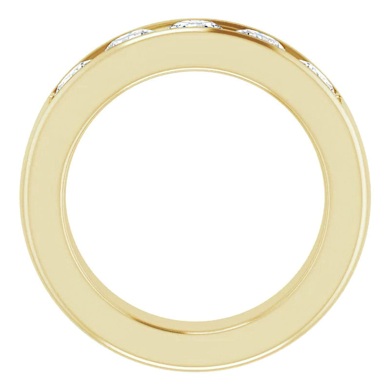 5mm/2.50ct Round Channel Set Moissanite Mens Band
