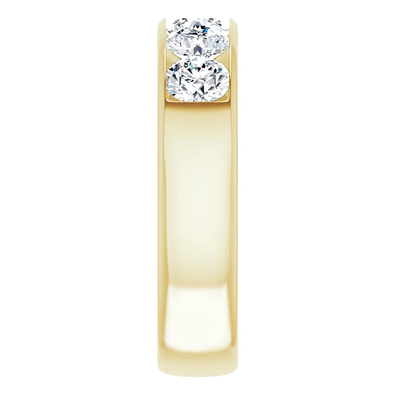 5mm/2.50ct Round Channel Set Moissanite Mens Band