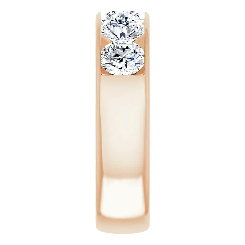 6mm/3.75ct Round Channel Set Moissanite Mens Band