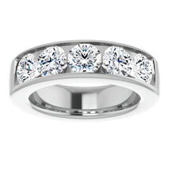 6mm/3.75ct Round Channel Set Moissanite Mens Band