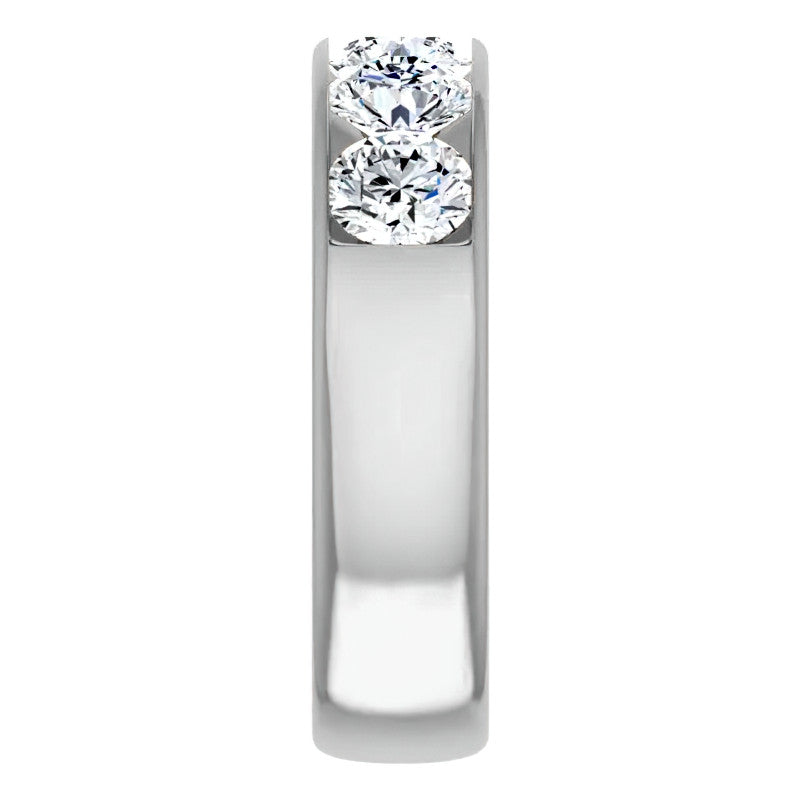 6mm/3.75ct Round Channel Set Moissanite Mens Band