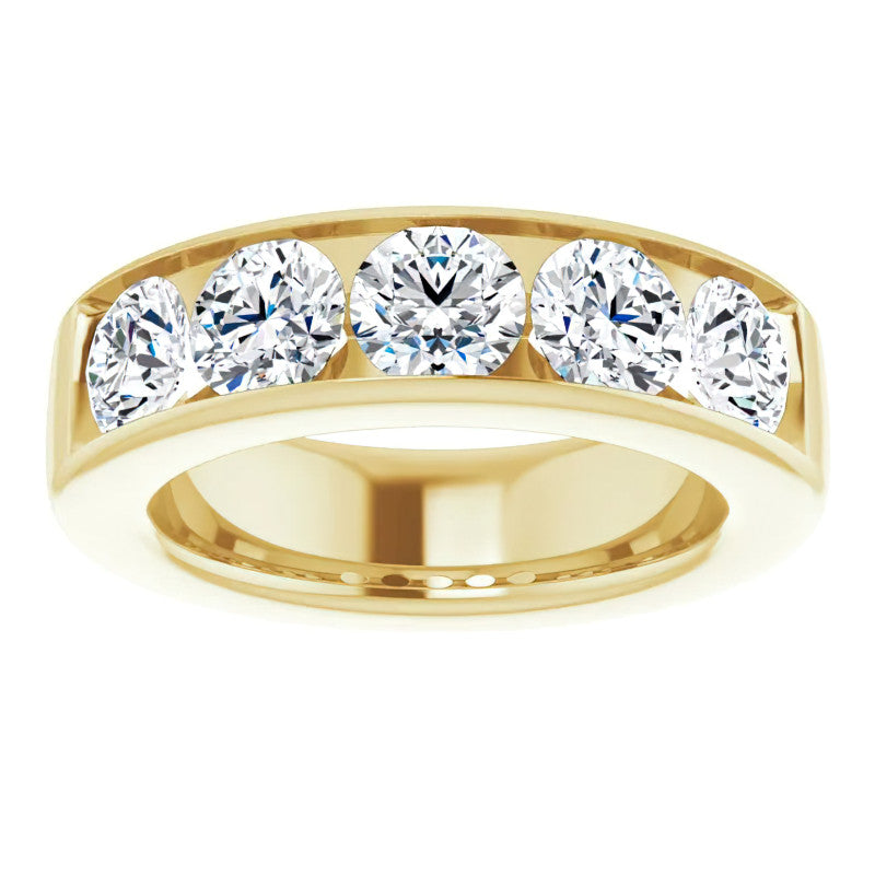 6mm/3.75ct Round Channel Set Moissanite Mens Band