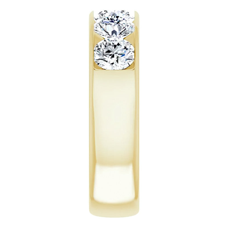 6mm/3.75ct Round Channel Set Moissanite Mens Band