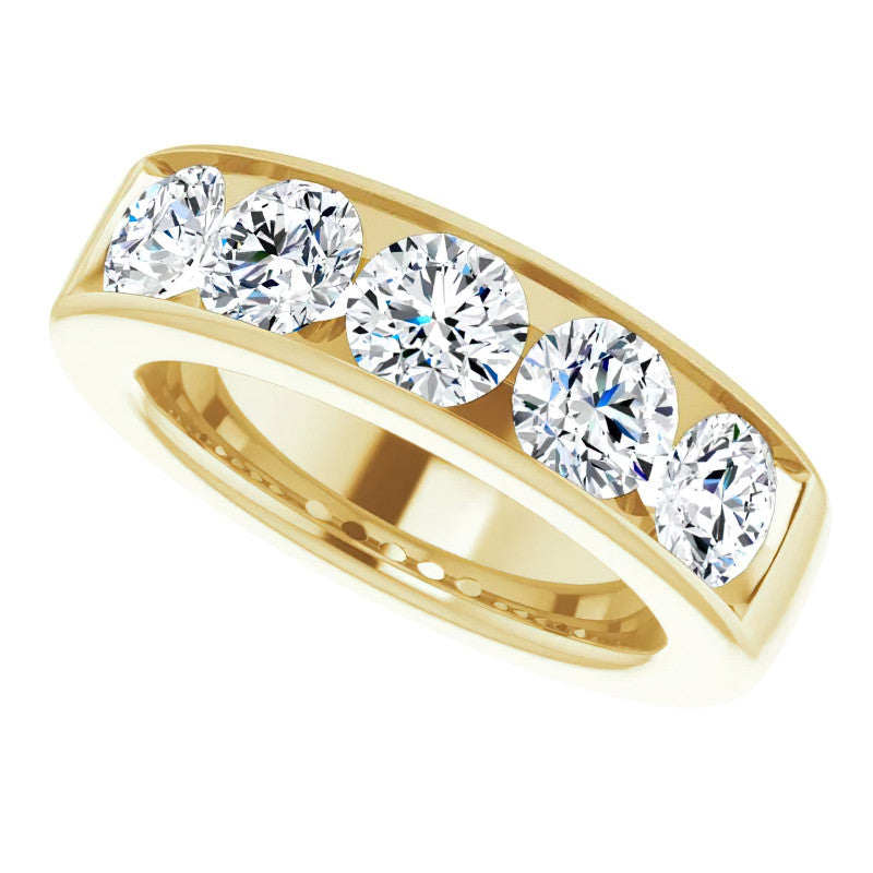 6mm/3.75ct Round Channel Set Moissanite Mens Band