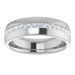 2mm/2.40ct Princess Channel Set Moissanite Mens Band