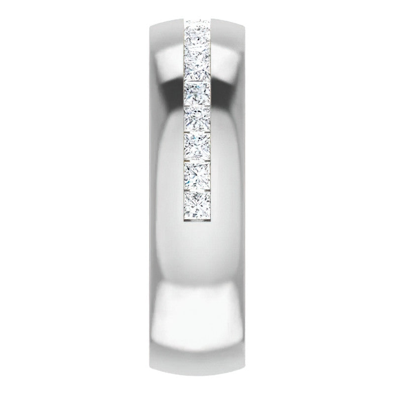 2mm/2.40ct Princess Channel Set Moissanite Mens Band