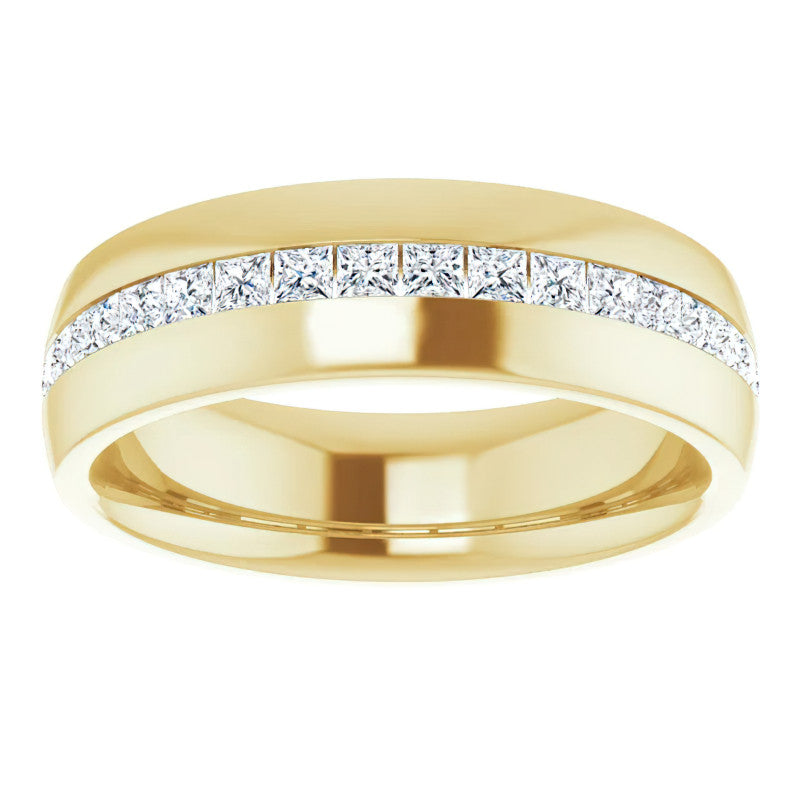 2mm/2.40ct Princess Channel Set Moissanite Mens Band