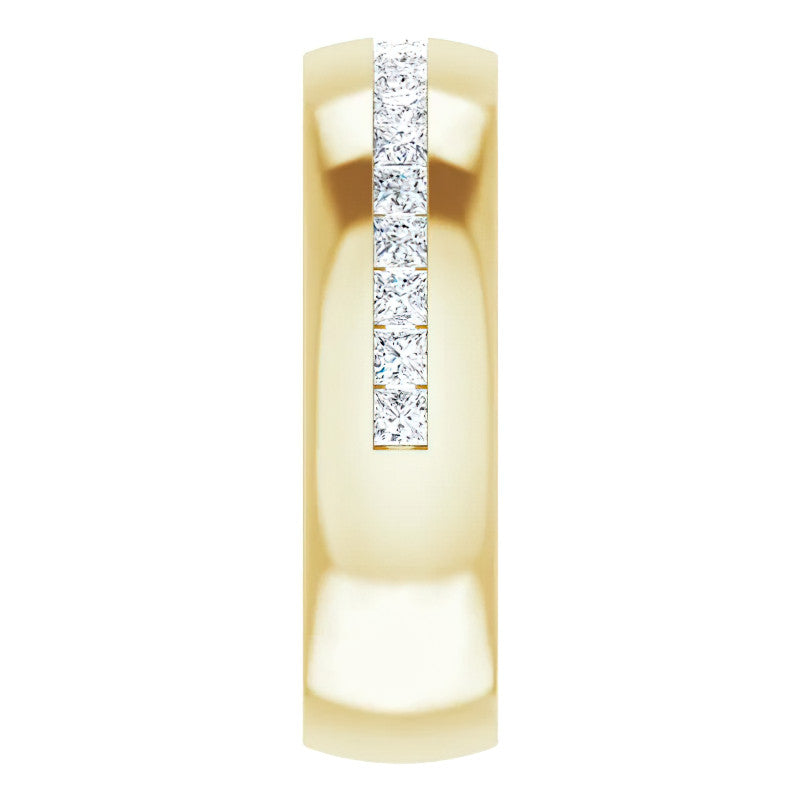 2mm/2.40ct Princess Channel Set Moissanite Mens Band
