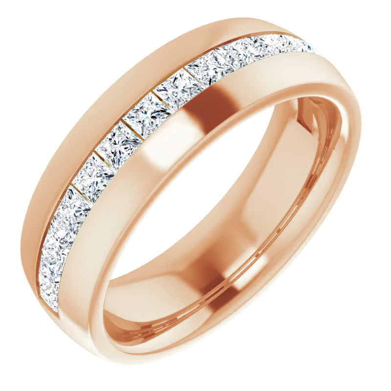 2.5mm/1.92ct Princess Set Moissanite Mens Band