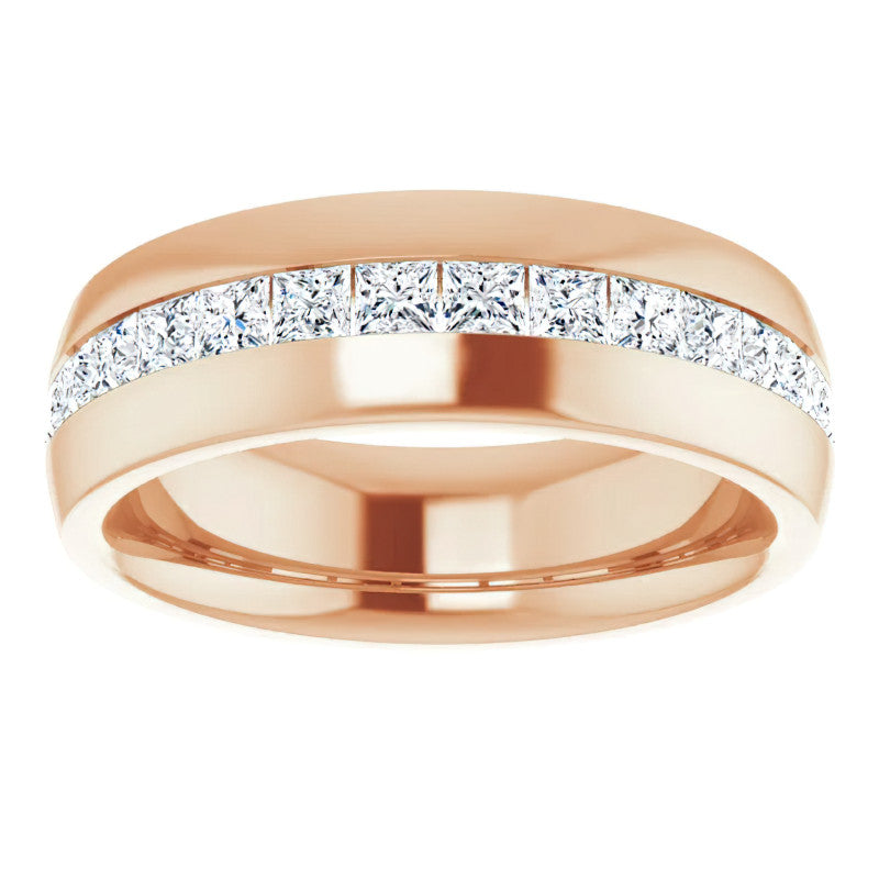 2.5mm/1.92ct Princess Set Moissanite Mens Band