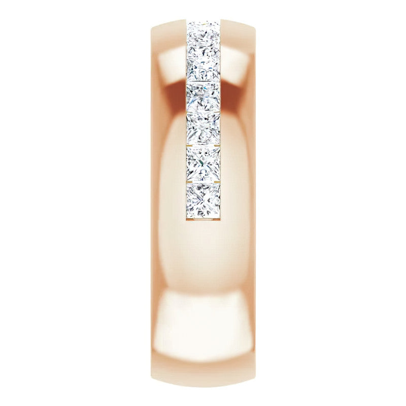2.5mm/1.92ct Princess Set Moissanite Mens Band