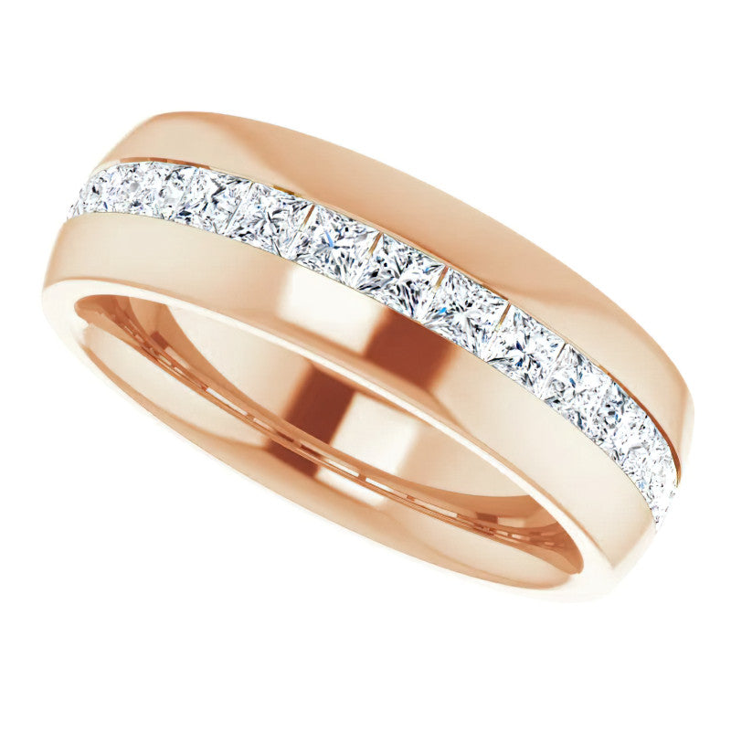 2.5mm/1.92ct Princess Set Moissanite Mens Band