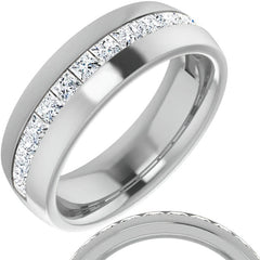 2.5mm/1.92ct Princess Set Moissanite Mens Band