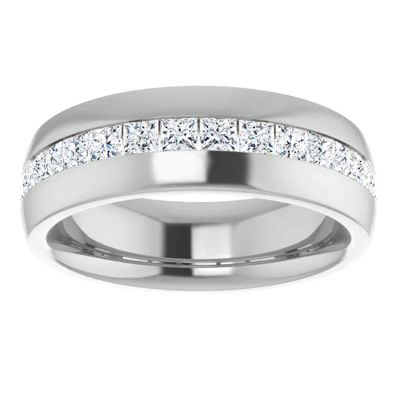 2.5mm/1.92ct Princess Set Moissanite Mens Band