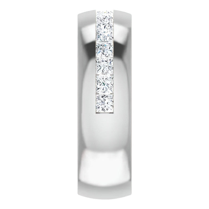 2.5mm/1.92ct Princess Set Moissanite Mens Band