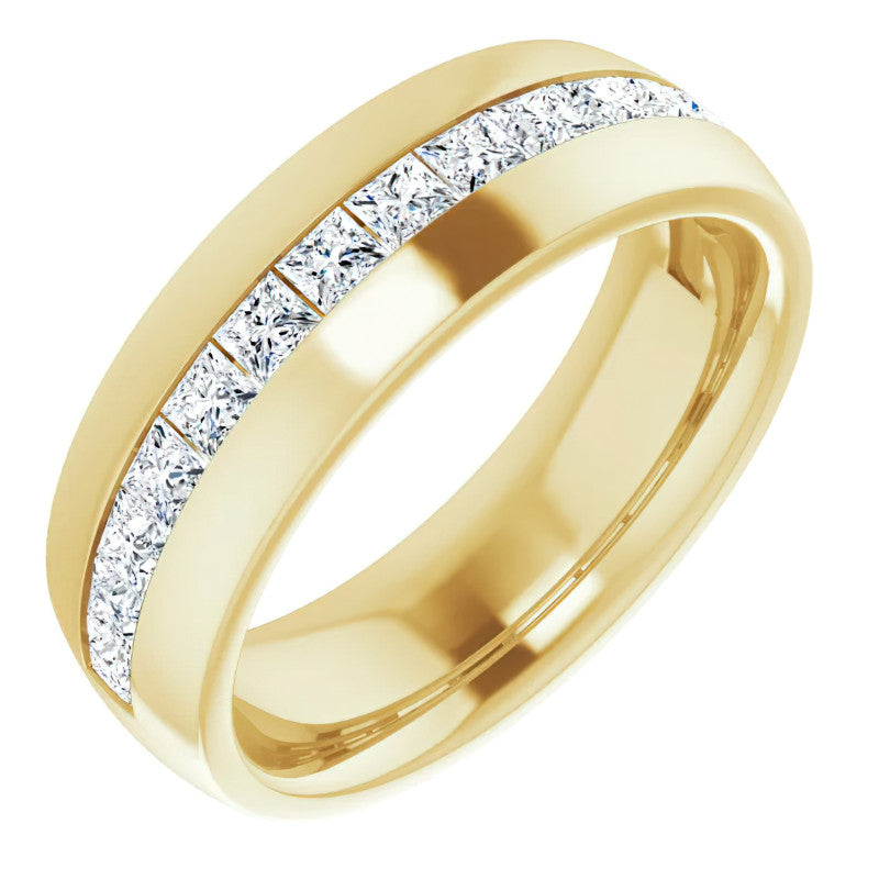 2.5mm/1.92ct Princess Set Moissanite Mens Band