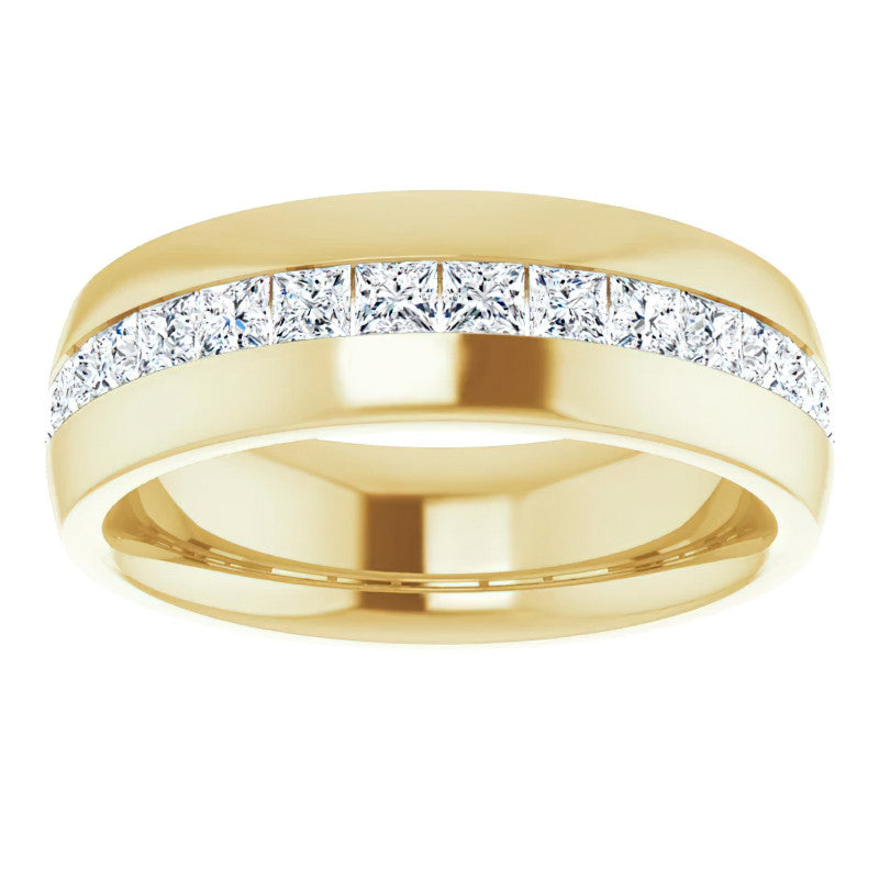 2.5mm/1.92ct Princess Set Moissanite Mens Band