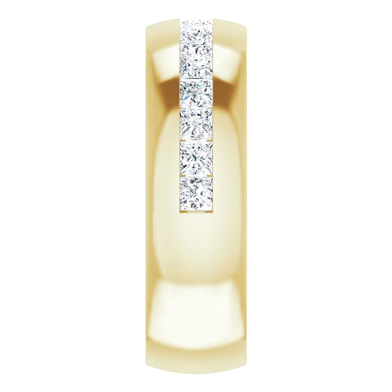 2.5mm/1.92ct Princess Set Moissanite Mens Band