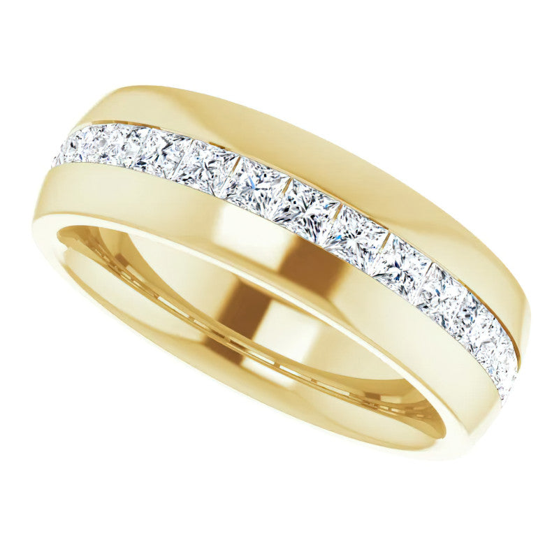 2.5mm/1.92ct Princess Set Moissanite Mens Band
