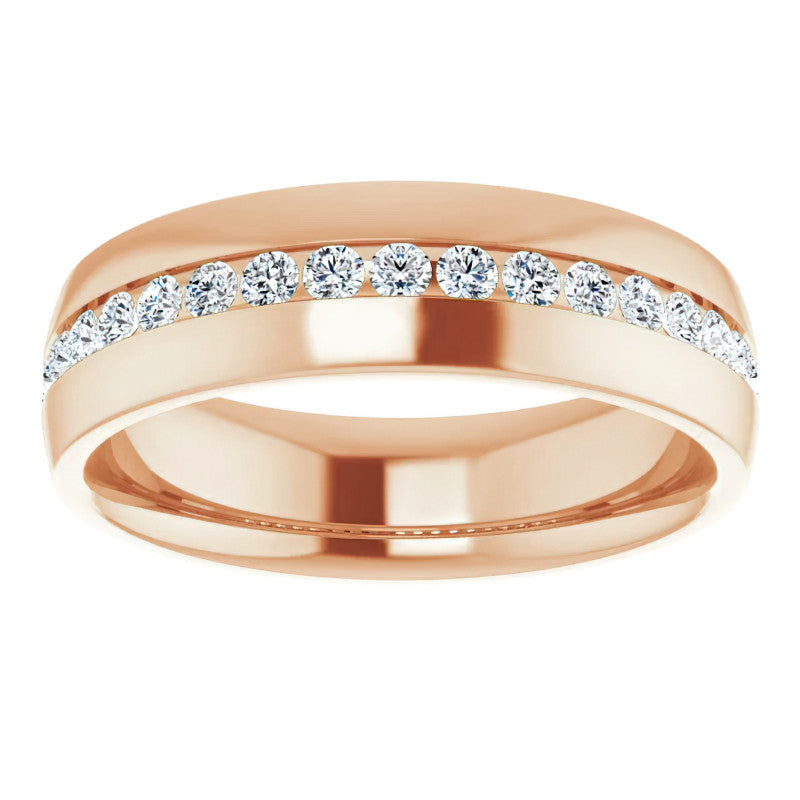 2mm/0.57ct Round Channel Set Moissanite Mens Band