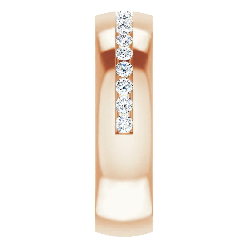 2mm/0.57ct Round Channel Set Moissanite Mens Band