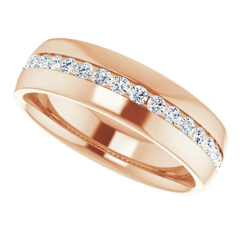 2mm/0.57ct Round Channel Set Moissanite Mens Band
